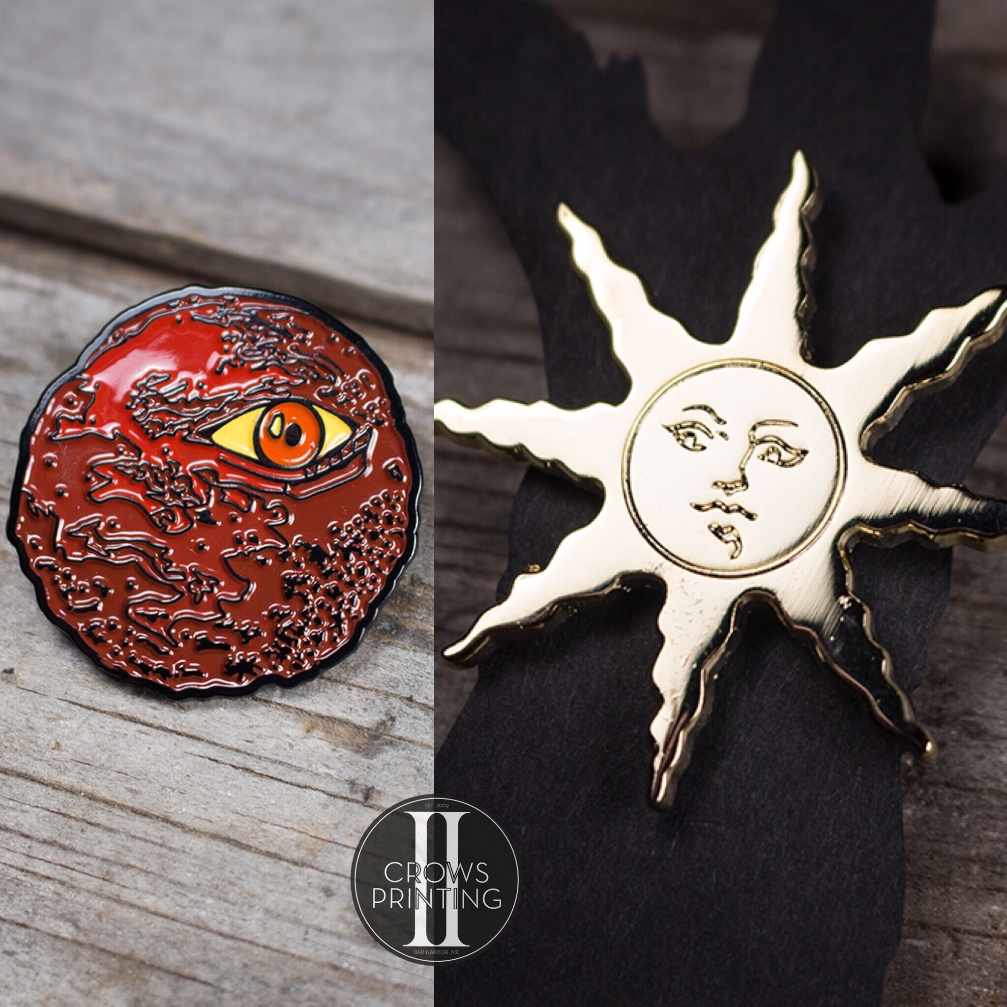 Red Eye Orb & Warrior of Sunlight Pin Bundle | Two Crows Printing